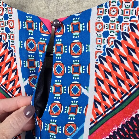 Sleeveless Geometric Print Shift Dress M By Lots Of Love - Picture 3 of 7